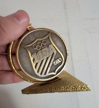 Vintage 1980 XXII Olympics USOC Contributor Brass Medal Award 1980s Team USA - £15.45 GBP
