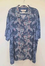 Tommy Bahama Shirt Hibiscus Floral Blue Silk Size 3XL Hawaiian - £29.96 GBP