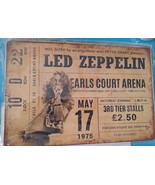 Vintage UK Tin Advertisement Led Zeppelin 1975 at Earls Court London, 20... - $78.20