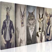 Tiptophomedecor Stretched Canvas Nordic Art - Animals In Clothes - Stret... - £115.63 GBP+