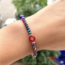 Turkish Blue Crystal Bracelets For Women Handmade Glass Beads Chains Lucky Jewel - £7.92 GBP