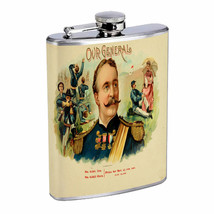 Vintage Cigar Box Poster D16 Flask 8oz Stainless Steel Hip Drinking Whiskey - £11.69 GBP