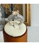 Unsigned Silver Tone Canary Rhinestone Fashion Ring 8 - €17,30 EUR