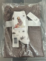 Cacique Intimates Cozy Jersey Sleepshirt &amp; Socks Set Purple Winter Patte... - $34.99