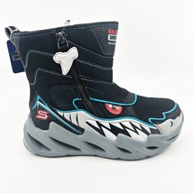 Skechers Shark Bots Cozy Chomper Black White Kids Size 13 Water Repellant Boots - $39.95