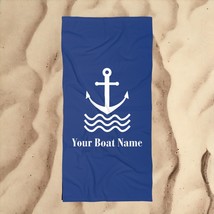 Customized Towel with Boat Name Nautical Beach Towels Gift for Yacht Owners - £26.61 GBP+