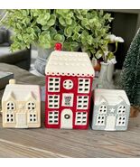 Set of 3 LED Ceramic Christmas Houses - $33.66