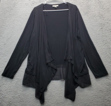 Dana Buchman Cardigan Womens XL Black Lightweight Long Sleeve Open Drape... - $18.49