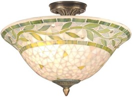 Ceiling Fixture Dale Tiffany Cadena 3-Light Antique Brass Mosaic Metal On,Off - $200.00