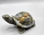 Grey Labradorite Turtle Figurine Hand Carved Stone Sculpture Iridescent ... - $96.74
