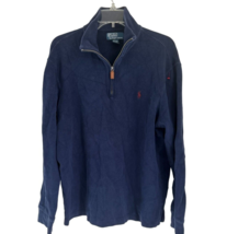 Polo Ralph Lauren 1/4 Zip Pullover Shirt Blue Cotton Size Large - $19.79
