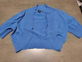 89th &amp; madison medium blue 3/4 sleeve cardigan - £6.81 GBP