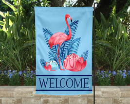 Welcome Flamingo Garden Flag, 12 x 18, Decorative Garden Flag - £12.76 GBP