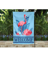 Welcome Flamingo Garden Flag, 12 x 18, Decorative Garden Flag - £12.59 GBP