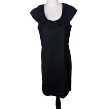 J. Crew Womens Black Wool Cap Sleeve Dress Size 8 With Ruffled Neckline - $519.47 MXN