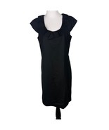 J. Crew Womens Black Wool Cap Sleeve Dress Size 8 With Ruffled Neckline - $519.47 MXN