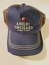 Angry Orchard Hard Cider Trucker Baseball Cap Hat Snapback Blue, Brown - £9.30 GBP