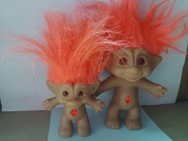 Ace Novelty 5&quot; &amp; 3&quot;  Orange Triangle and Hair Treasure Troll - $281.56 MXN