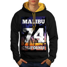 Wellcoda Malibu California Palms Mens Contrast Hoodie - £31.23 GBP