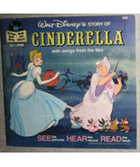 CINDERELLA (1977) Disneyland softcover book with 33-1/3 RPM record - $273.47 MXN