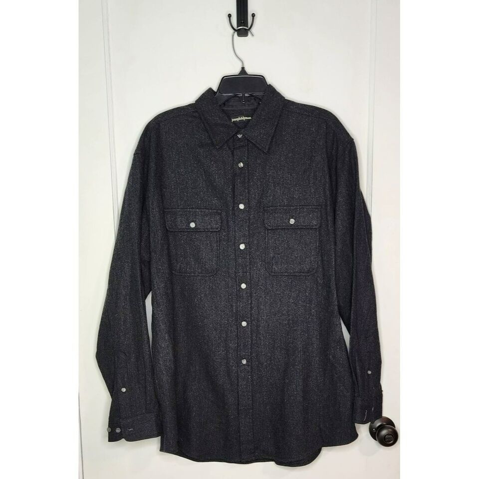 Size XL Joseph &amp; Lyman 90% Wool Button Down Shirt SMALL HOLE - $9.50