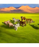 Vintage Lot Of 7 Safari Animals Cheetah Baby Tigers White Pigs Schleich ... - $54.96 CAD