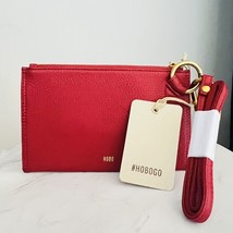 HOBO GO Tour Leather Zip Pouch Bag, Wristlet, with Lanyard, Red/Gold, NWT - $69.00