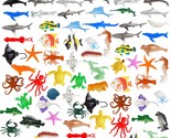 80 Pieces Sea Creatures Toys For Kids,Assorted Vinyl Plastic Ocean Anima... - $23.99