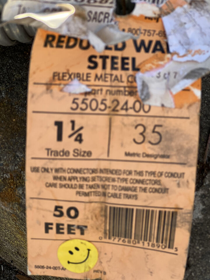 Kaf-Tech - AFC CABLE 1 1/4&quot; Steel Flexible Metal Conduit $3.00 Per Foot - $3.00