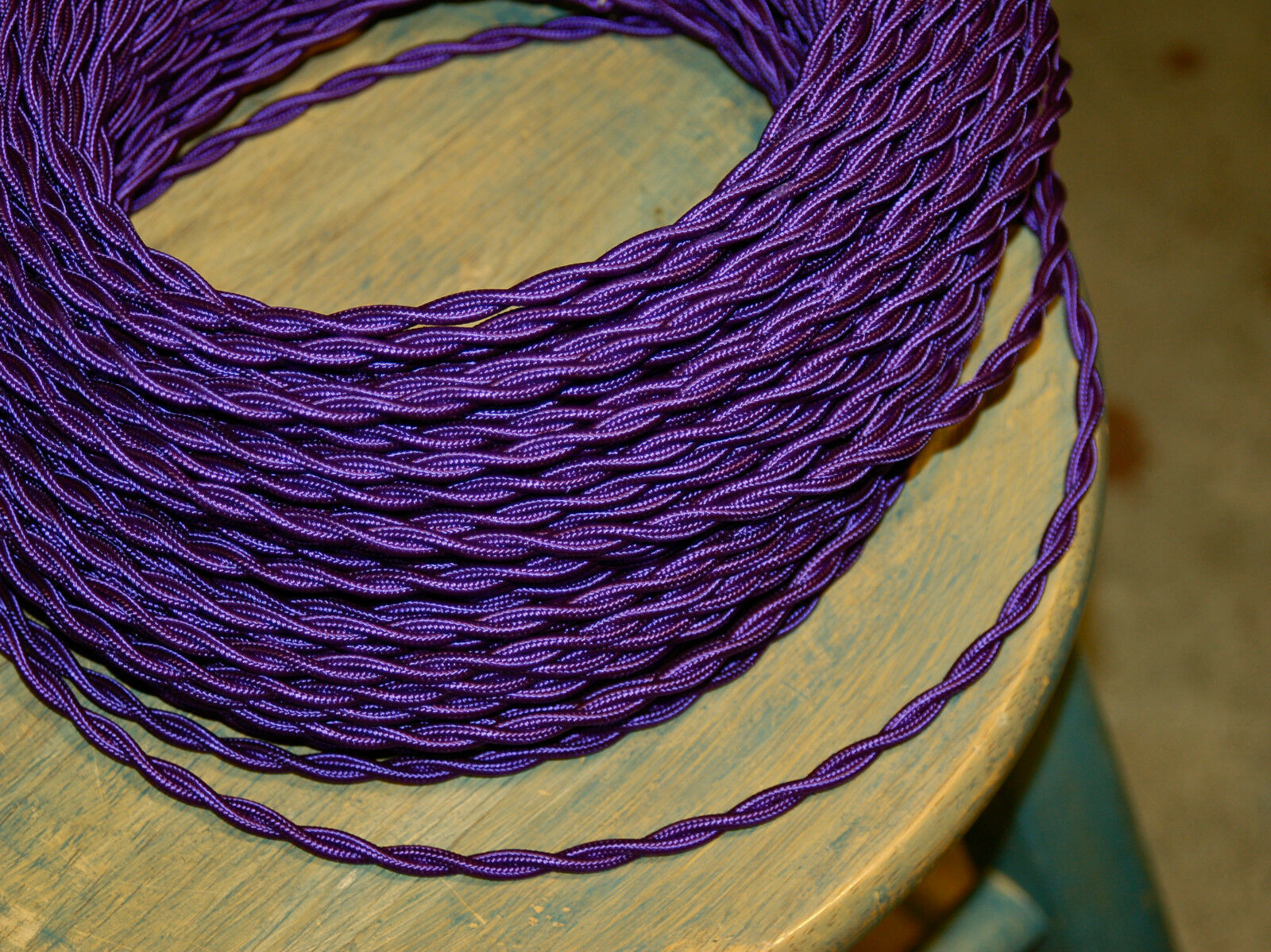 Purple Twisted Cloth Covered Wire, Vintage Style Lamp Cord, Antique Ligh... - $1.39