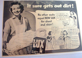 1953  Ad New Lux Laundry Detergent It Sure Gets Out the Dirt! - $7.99
