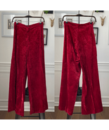 Vintage 70s Red Velveteen Extreme Wide Leg Palazzo Pants XS 2 4 - €39,55 EUR