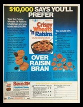 1984 General Mills Crispy Wheats &#39;N Raisins Circular Coupon Advertisement - $18.95