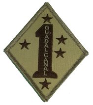 USMC 1ST Marine Division Guadalcanal Unit Patch - Desert/Tan - Veteran Owned Bus - £4.46 GBP