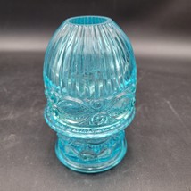 Vintage Colonial Blue Fenton for LG Wright Eye Winker Two Piece Fairy Lamp - $138.59