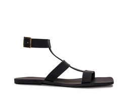 Vegan sandals roman flat backless open-toe with adjustable ankle-strap b... - $74.70