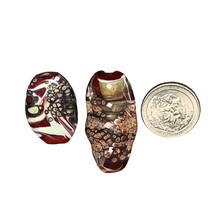 Handmade Glass Lampwork Focal Beads Set of 2 - £15.45 GBP