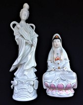 Chinese Republic Period Post Republic Period Pair Of Kwan-Yin Porcelain Statues - £110.71 GBP