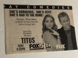 Titus Tv Guide Print Ad Fox Christopher Titus Elizabeth Berkley Tpa14 - £4.64 GBP
