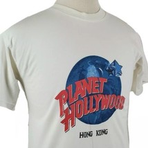 Planet Hollywood Hong Kong T-Shirt Large White Cotton Restaurant Hotel Resort  - £10.38 GBP