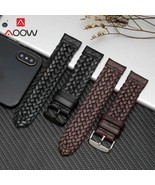 20mm 22mm 24mm Genuine Leather Braided Watch Band Strap Quick Release Br... - £18.47 GBP