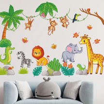Nursery Stickers,Wallpaper girl-Boy room,Boys room Decals,jungle Animals sticker - £13.42 GBP