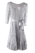 MSK New Womens Gray Illusion Floral Lace Dress Plus    14W - £38.75 GBP