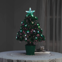 2-Ft Pre-Lit Fiber Optic Christmas Tree Colorful LED Lights Holiday Home... - $18.54