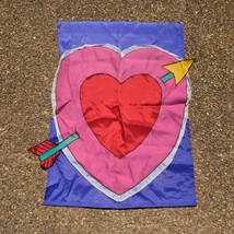 Valentine&#39;s Day Heart Love Appliqué Embroidered Double Side 28x40 Cupid - £9.15 GBP