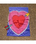Valentine&#39;s Day Heart Love Appliqué Embroidered Double Side 28x40 Cupid - £9.27 GBP