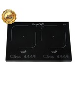 MegaChef 1400W Portable Electric Dual Induction Ceramic Glass Cooktop w ... - £102.99 GBP