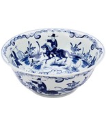 Bowl People Scene Horse Blue White Colors May Vary Variable Ceramic Hand... - £951.38 GBP