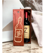 Engraved Wood Wine Box Wine Bottle with Grape Home Décor Gift Birthday C... - €29,94 EUR