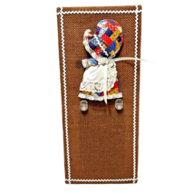 Vintage Handmade Sewing Wall Hanging Organizer Pin Cushion Hooks 15 x 6.5&quot; - £17.65 GBP